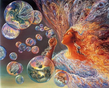 JW bubble flower Fantasy Oil Paintings
